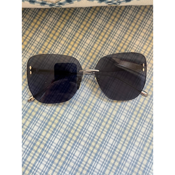 New Isabel Marant Blue Silver Rimless Sunglasses -Flaw main image 7